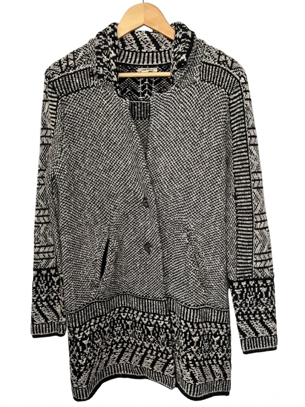 Lucky Brand Southwestern Aztec Print Button Down Cardigan Sweater Size Large